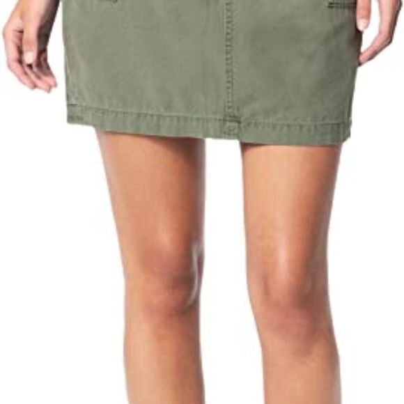 SHINE Star Olive Green High-Rise Paperbag Belted Mini Skirt - Picture 5 of 5